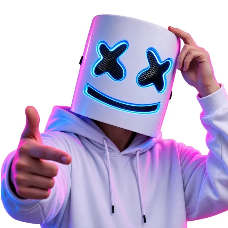 מסכת DJ Marshmello עם אורות לד