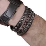צמיד עור רוקסטאר 3 חוליות