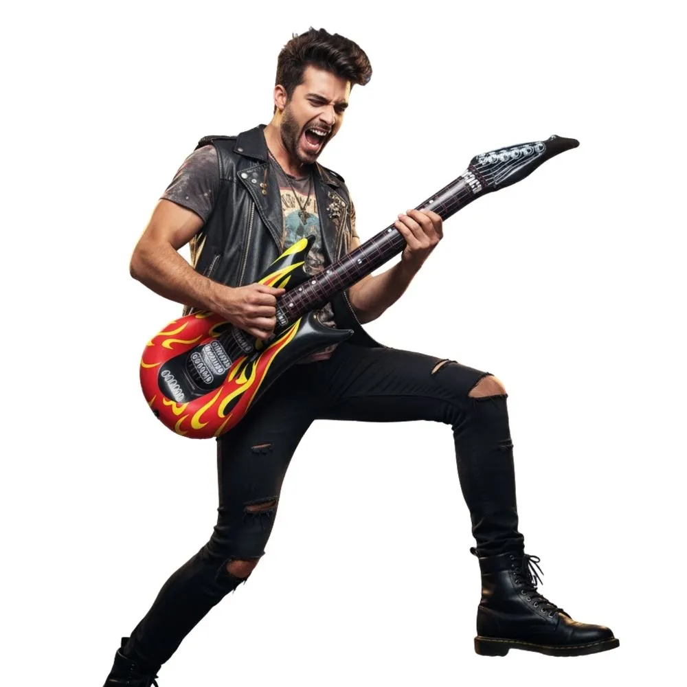 גיטרת רוק מתנפחת, עיצוב Rock Star בועט (95 ס"מ) תמונה 2