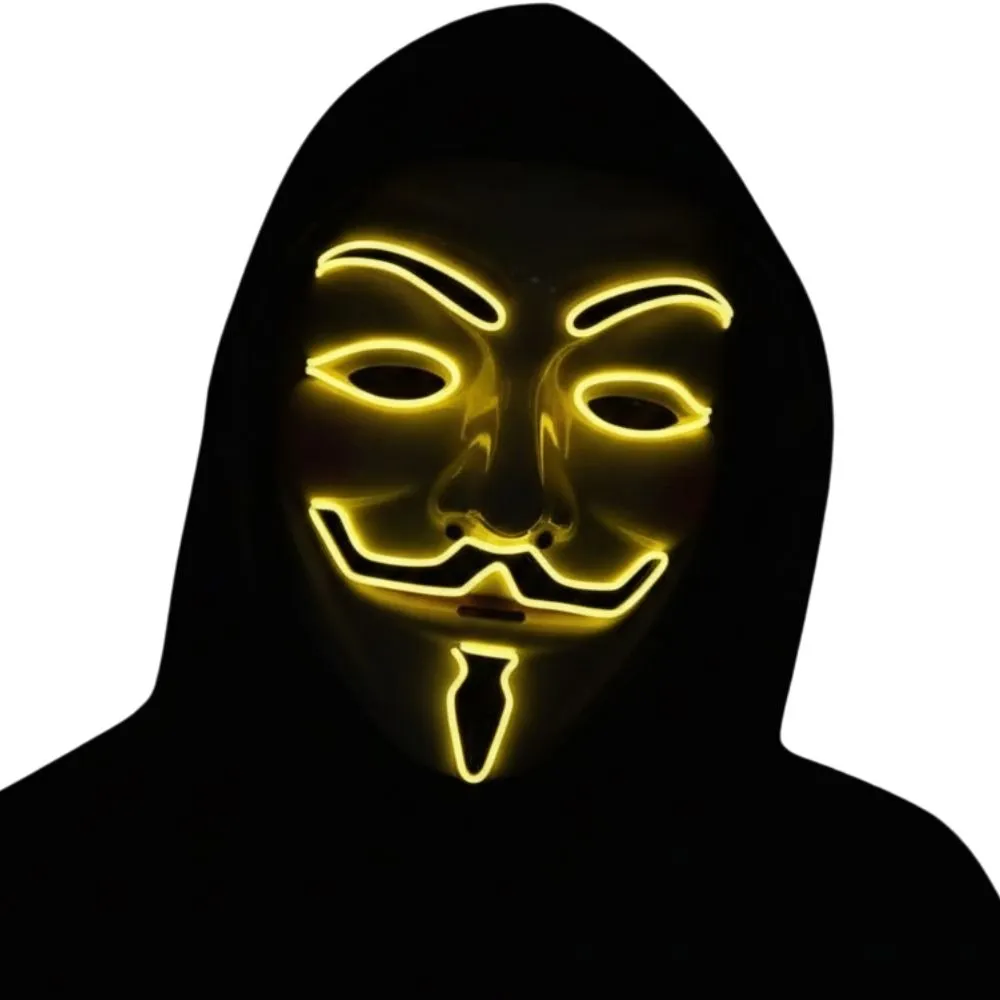 מסכת אנונימוס (Anonymous) מקורית מבית Rubie's : המראה העוצמתי עם תאורה תמונה 2