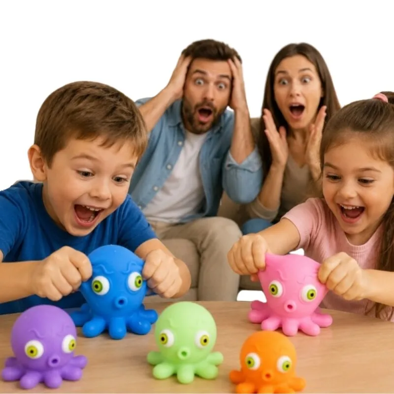 נידו תמנון לחיץ מג'לי רך לילדים מגיל 3, צעצוע אנטי סטרס מהנה