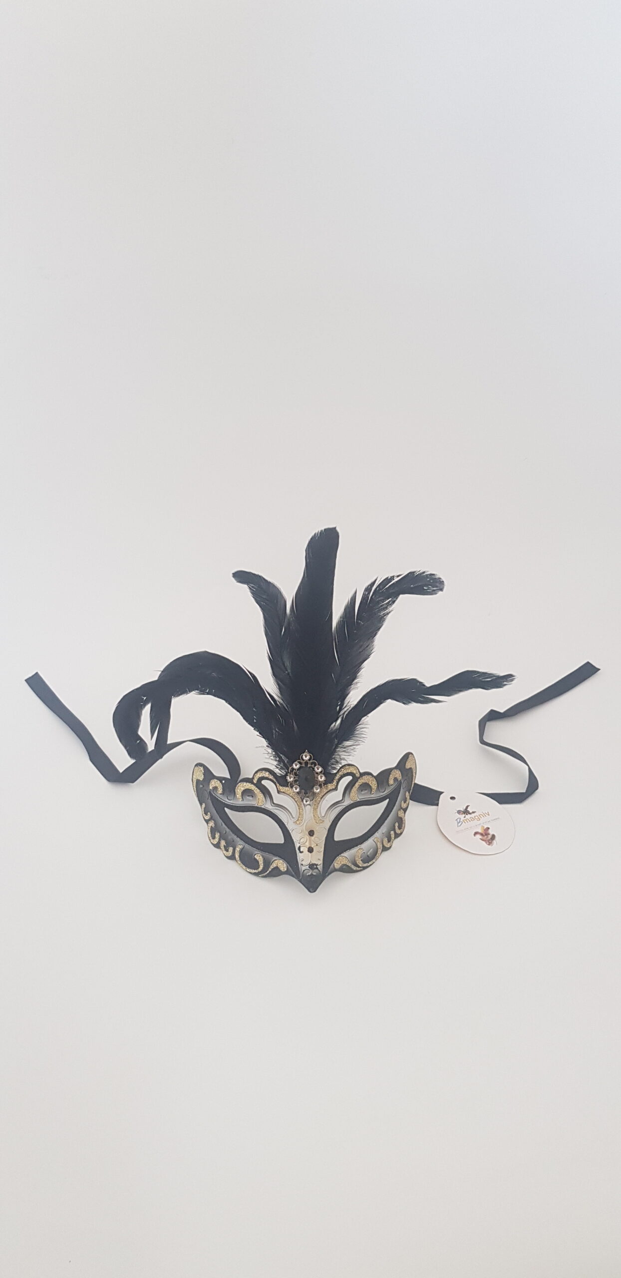 מסכת נשף טווס מפוארת :  מסכה נשף לאישה יוקרתית ומיוחדת עם נוצות טווס שחור אמיתיות