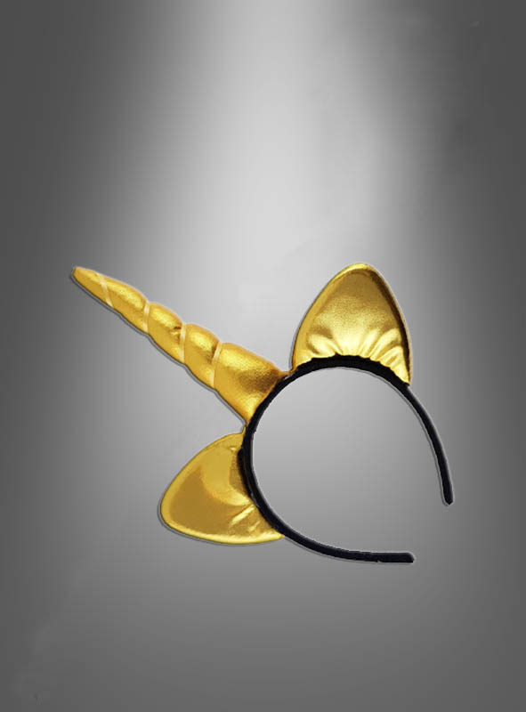 קשת חד קרן זהב קשת לשיער קרן חד קרן צבע זהב עם אוזניים