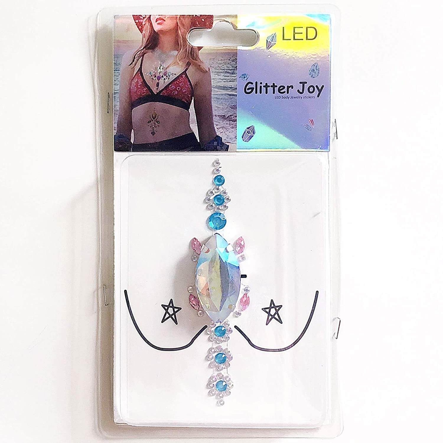 מדבקות אבנים עם אורות להדבקה על הגוף