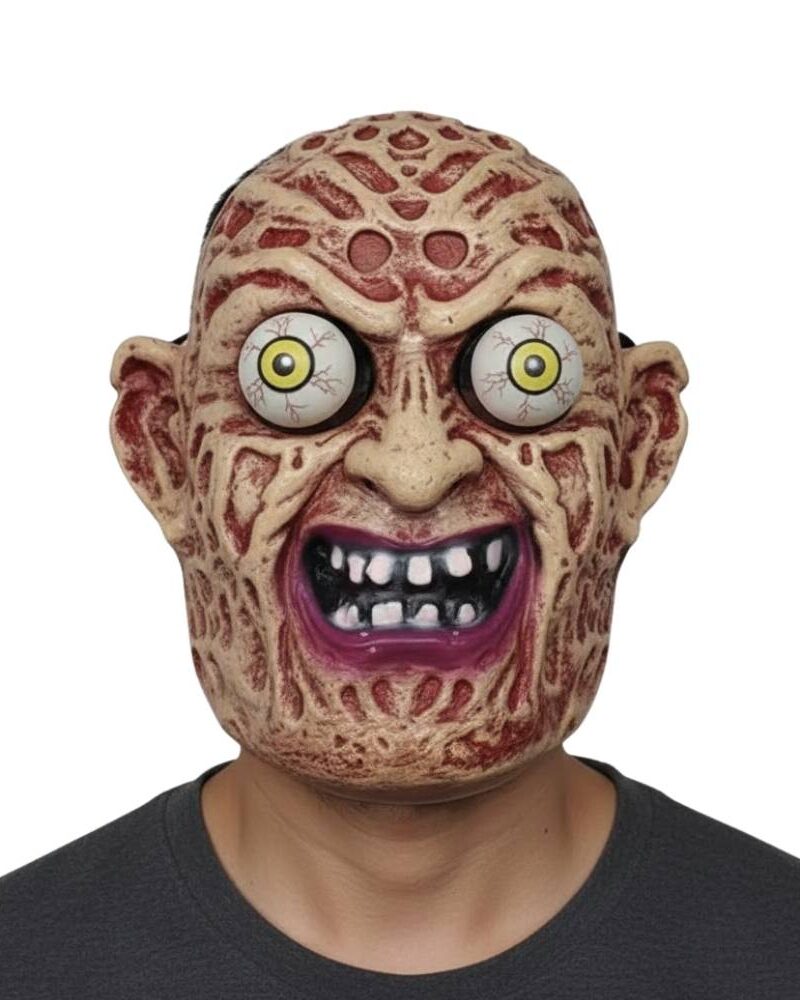 מסכת פרדי איש שרוף מפחידה עם עיניים מתגלגלות