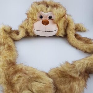 כובע חיות קוף צעיף עם ראש קוף בשילוב כפפות לידיים