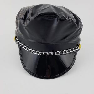 כובע שוטר שחור כובע לתחפושת שוטר או שוטרת