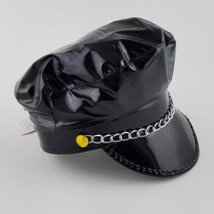 כובע שוטר שחור כובע לתחפושת שוטר או שוטרת