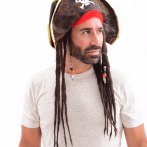 כובע ג’ק ספארו פיראט שודדי הקריביים עם ראסטות