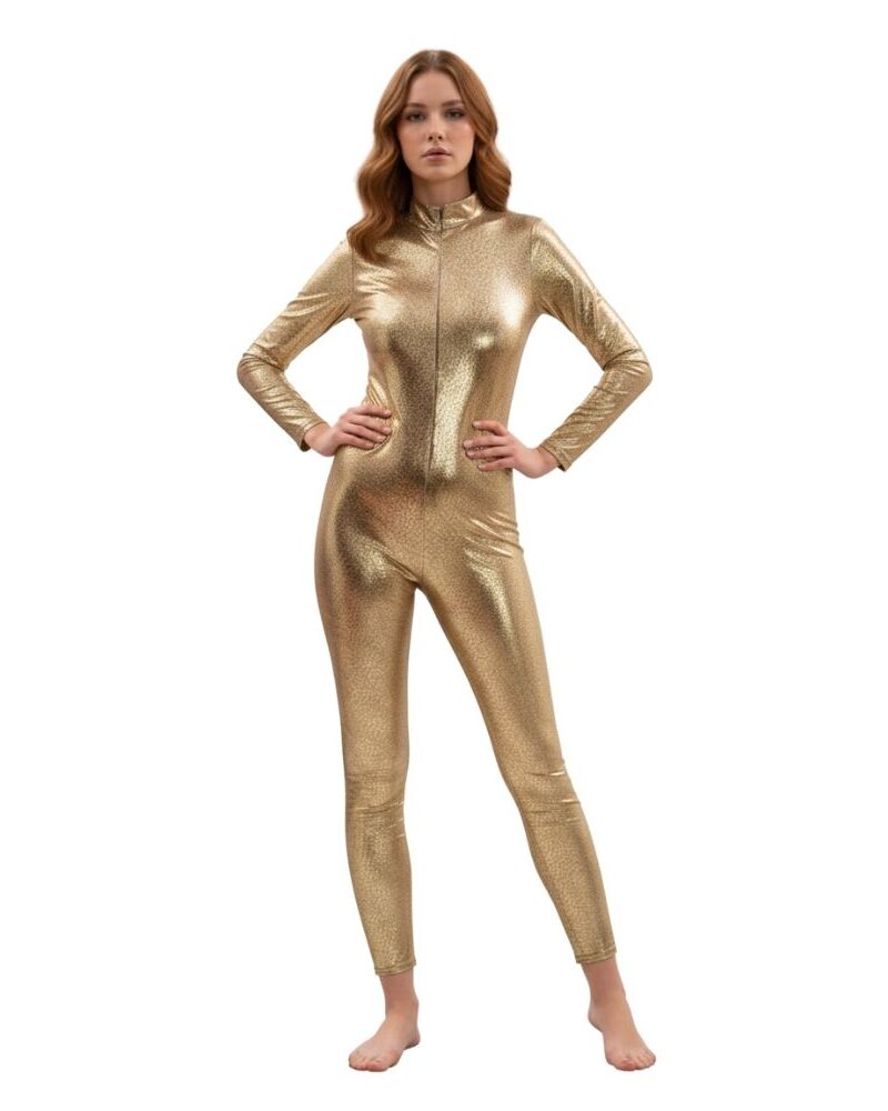 אוברול זהב שחור לאישה