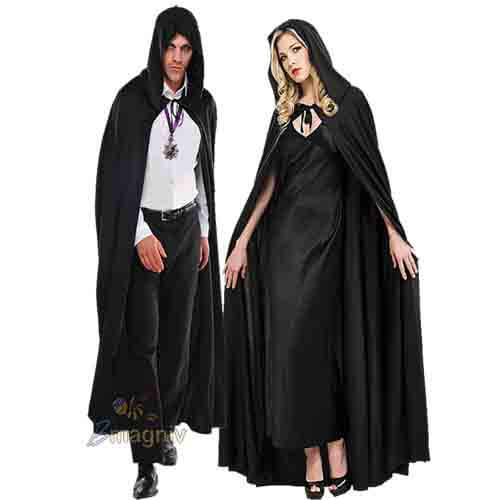 גלימה קטיפה מפוארת ארוכה עם כובע