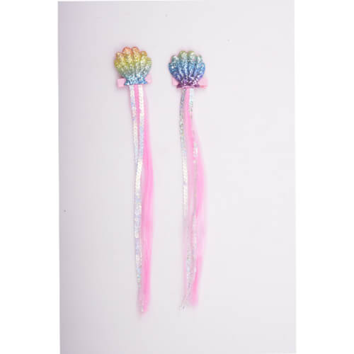 זוג סיכות תוספות שיער צדף בת ים