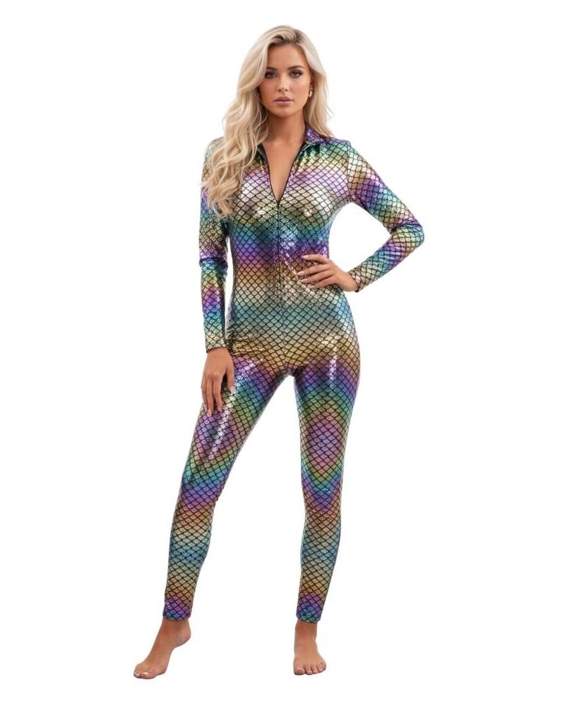 אוברול בת הים הולוגרפית לנשים 🧜‍♀️ – אוברול סקסי, זוהר ומחמיא