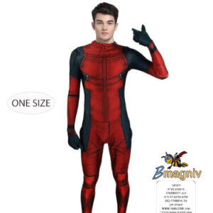 אוברול נינג’ה פול אדום שחור תחפושת לגבר