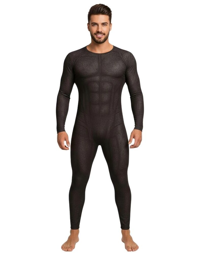 אוברול בסיס שחור עם הדפס שרירים