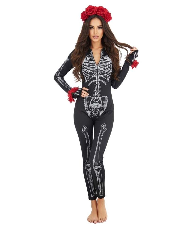 תחפושת שלד סקסית לנשים 💀 – אוברול ליל כל הקדושים, נוח ומחמיא