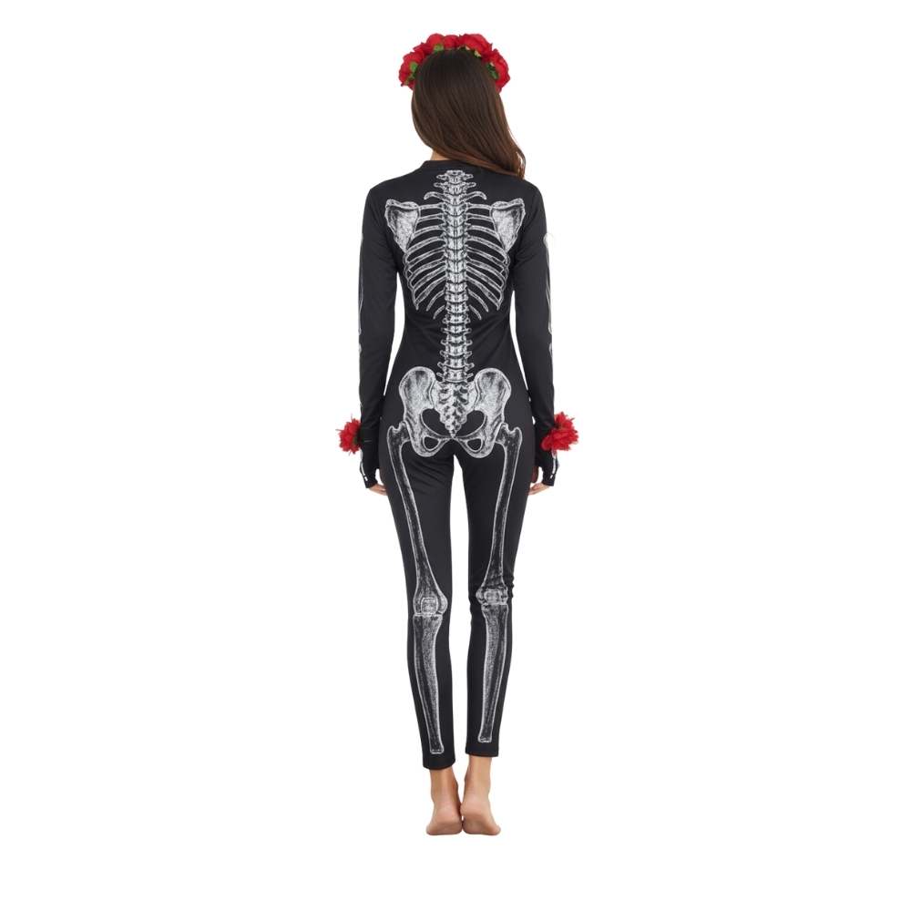 תחפושת שלד סקסית לנשים 💀 – אוברול ליל כל הקדושים, נוח ומחמיא