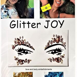 סט מדבקות אבנים עם 2 סוגי צבעים של נצנצים לפנים ולגוף