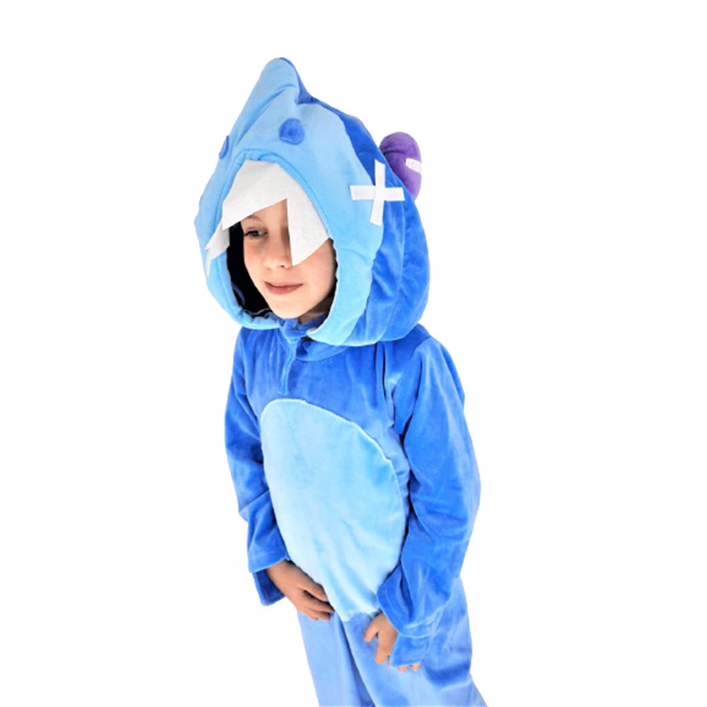 תחפושת ילד כריש 🦈 אוברול פליז איכותי 🌊 מידה M