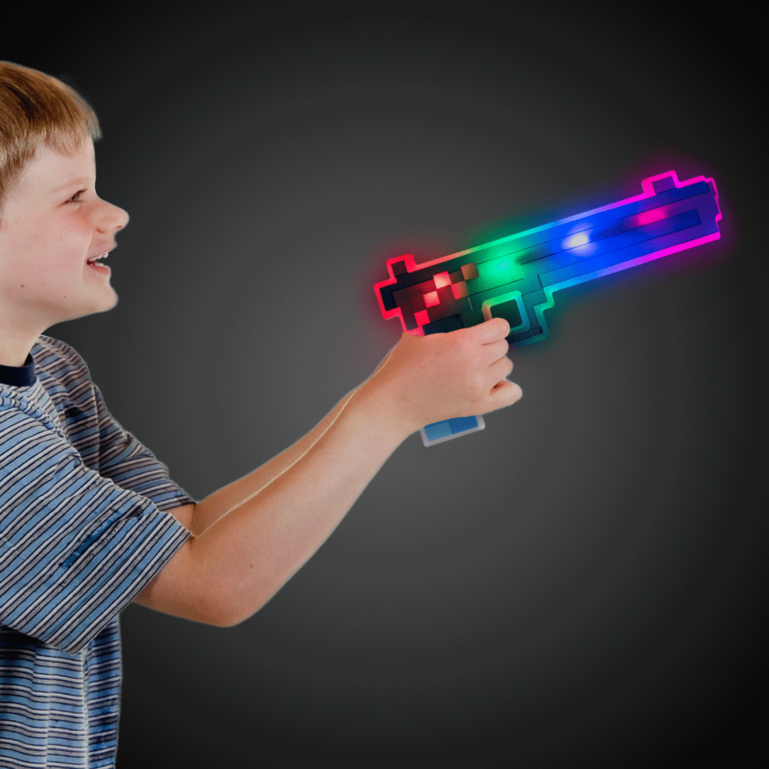 אקדח פיקסלים עם אורות וצלילים