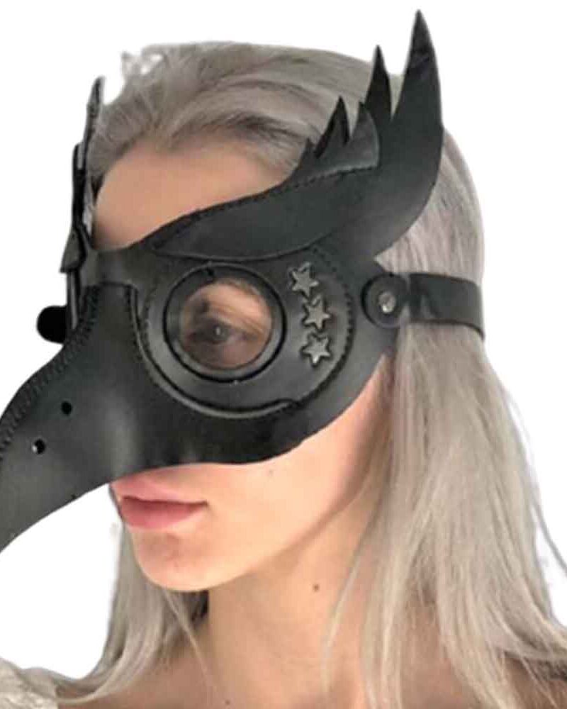 מסכת עורב שחור סטימפאנק חצי פנים