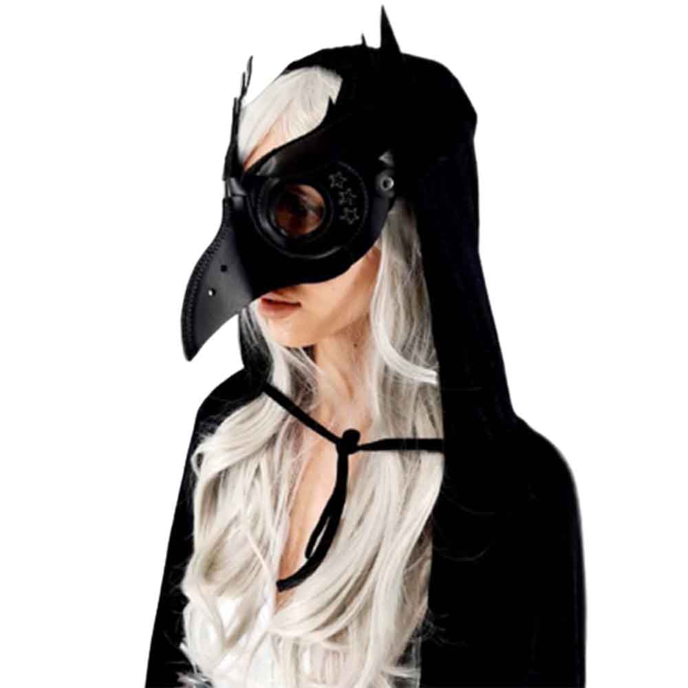 מסכת עורב שחור סטימפאנק חצי פנים