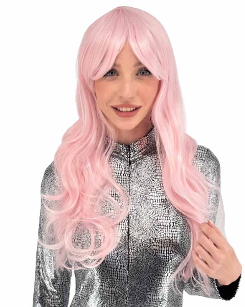 פאה ארוכה שיער גלי ורוד עתיק איכותית