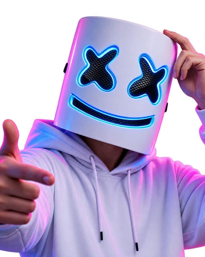 מסכת DJ Marshmello עם אורות לד