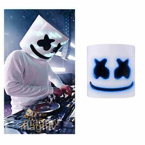 מסכת לד DJ Marshmello מסכה חצי פנים מסכת השנה די ג’י מרשמלו