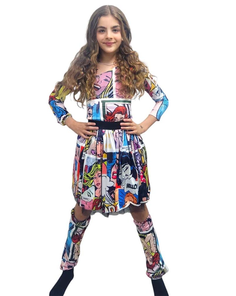 תחפושת קומיקס מעוצבת לילדות