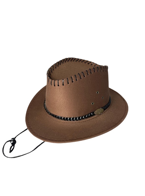 כובע קאובוי חום כאמל כובע איכותי לפורים לתחפושת קאובוי