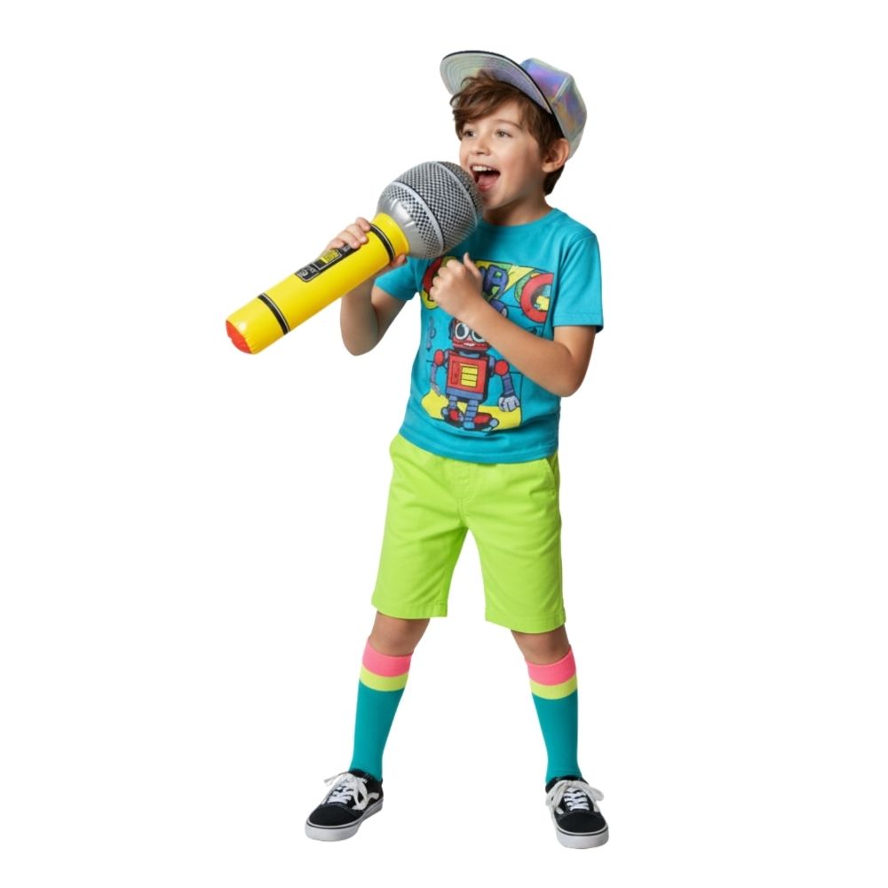 מיקרופון מתנפח 25 ס"מ - אביזר מושלם למסיבות, קריוקי ותחפושות פופ