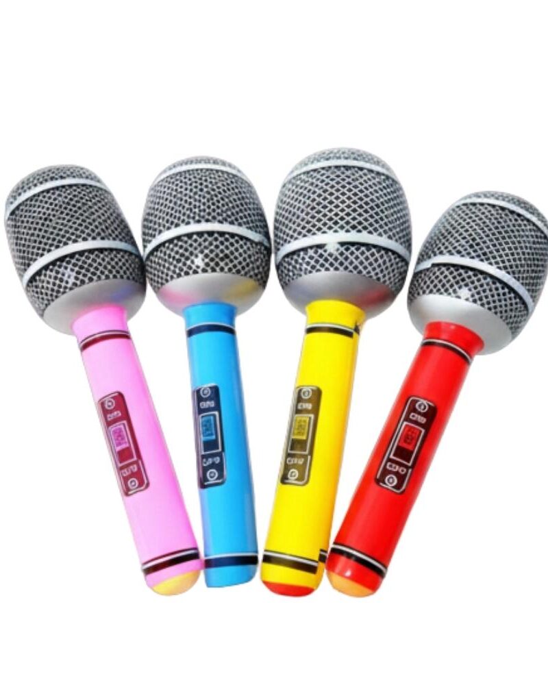 מיקרופון מתנפח 25 ס"מ - אביזר מושלם למסיבות, קריוקי ותחפושות פופ