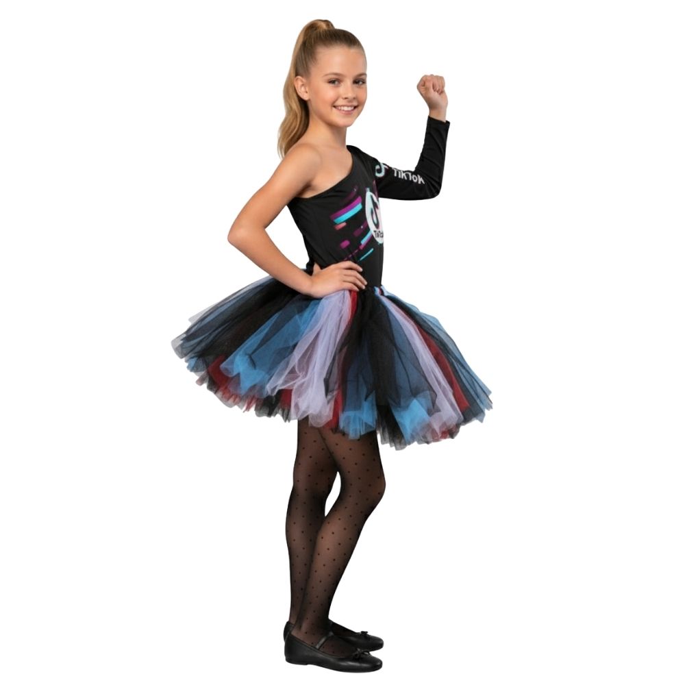 תחפושת טיקטוקית מעוצבת לילדות – דגם 2026 🎵✨