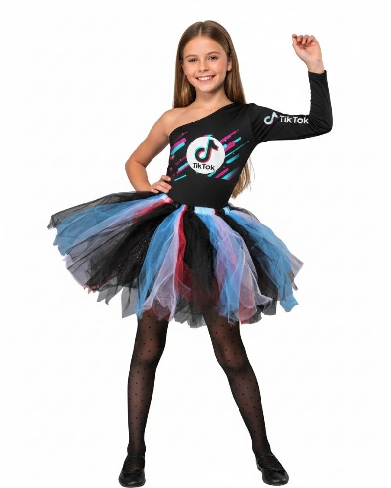 תחפושת טיקטוקית מעוצבת לילדות – דגם 2026 🎵✨