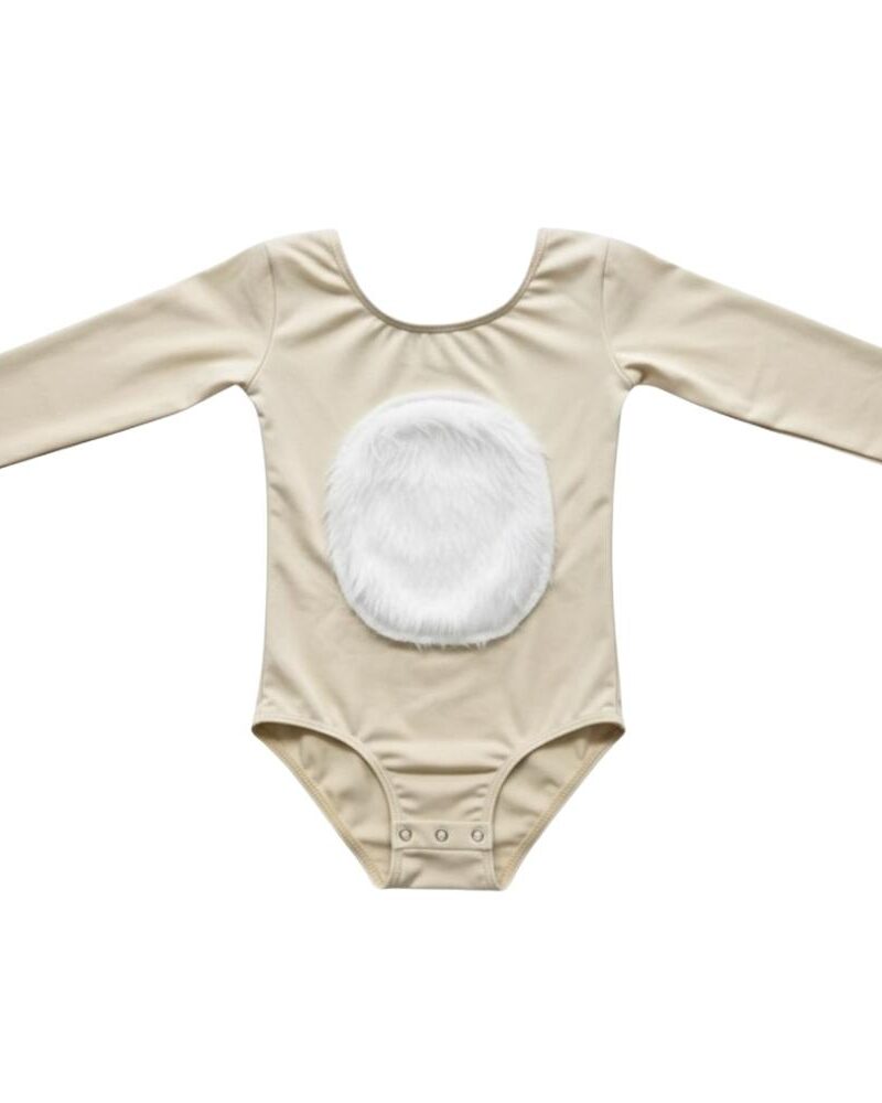 בגד גוף במבי עם פרווה לילדות עיצוב מיוחד לפורים 🦌✨