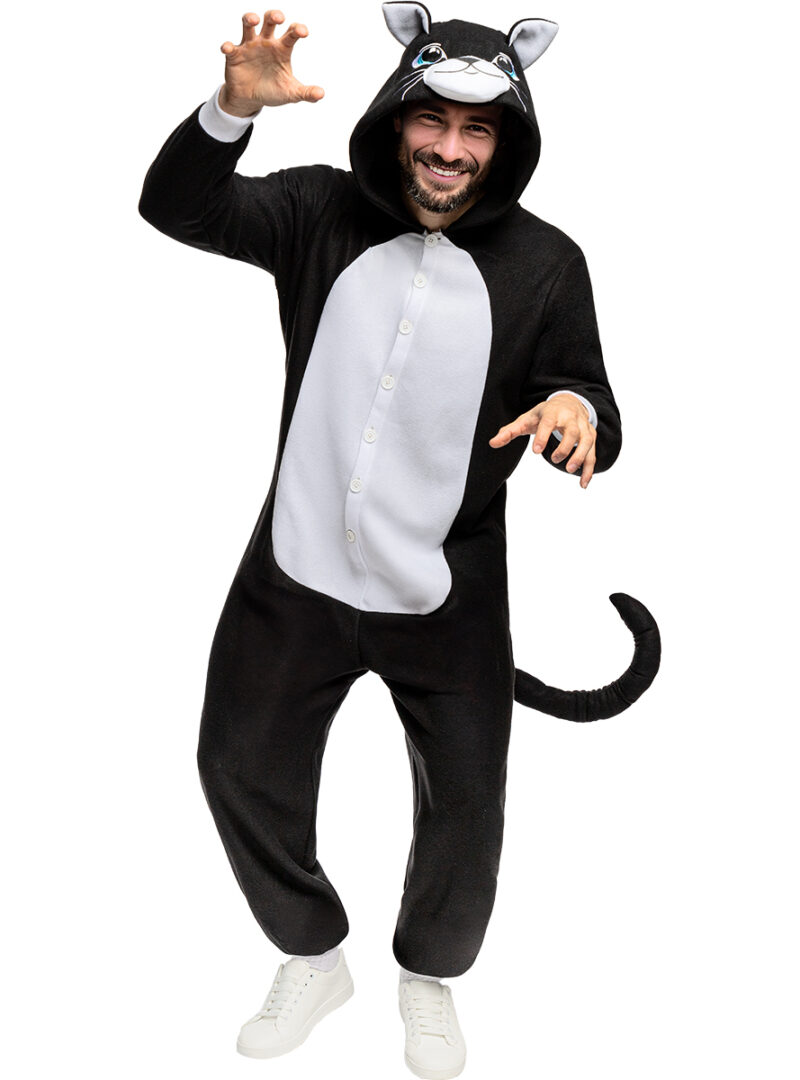 תחפושת וונזי חתול שחור לבן מידה L-XL