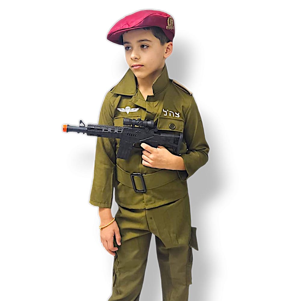 תחפושת חייל צנחנים ישראלי לילדים דרגת משנה לאלוף