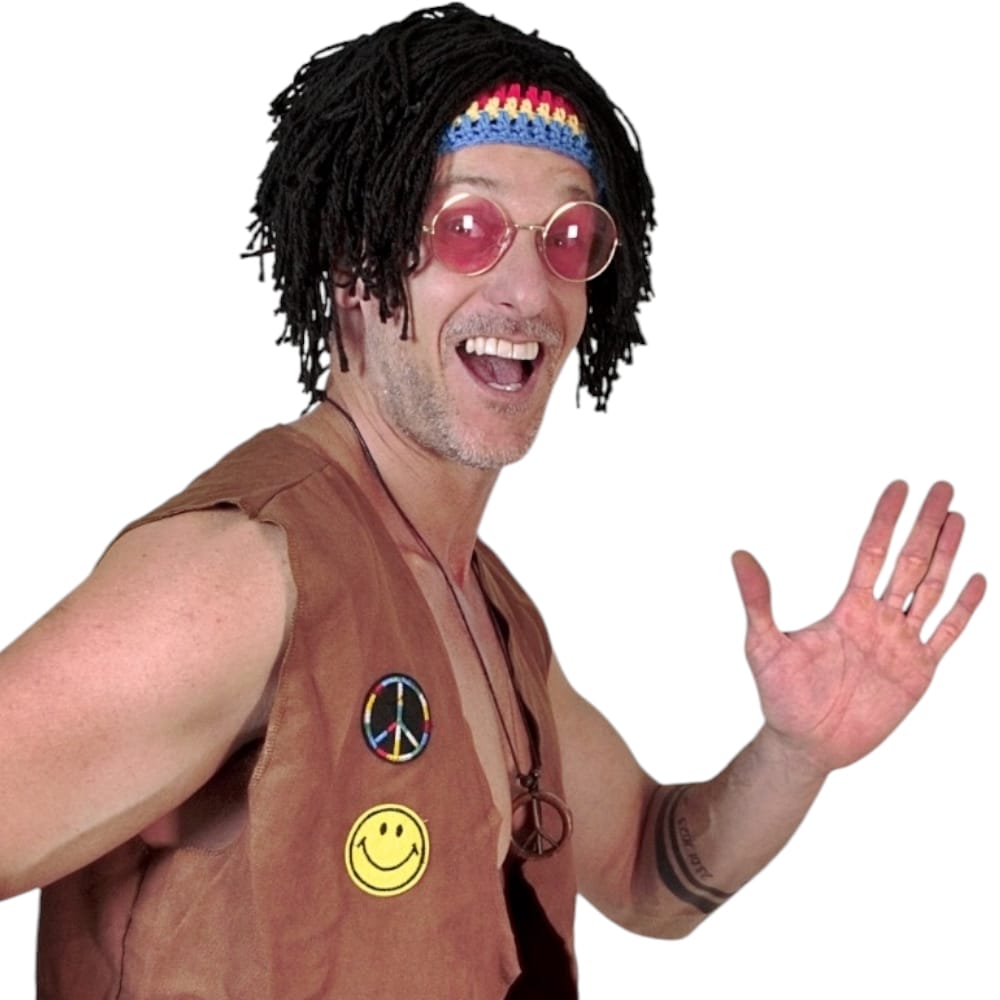 כובע היפי עם פאה דמוי ראסטה