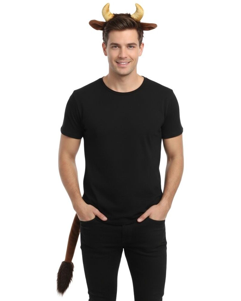 🐂 סט תחפושת שור מושלם: קשת אוזניים, קרניים וזנב!
