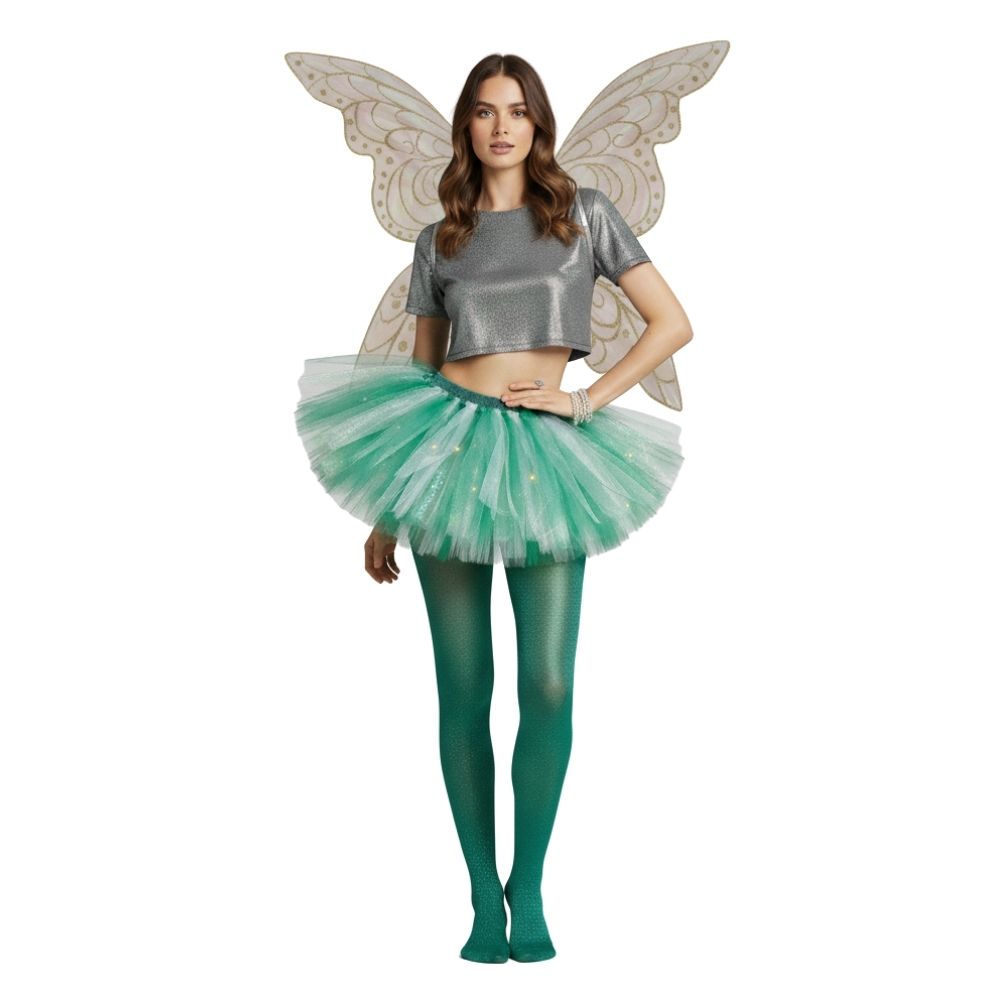 גרביון ירוק עם נצנצים כסופים | Bmagniv