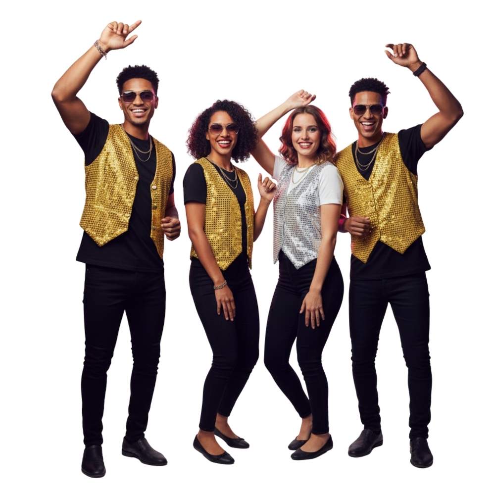 ✨ ווסט דיסקו פאייטים | זהב וכסף