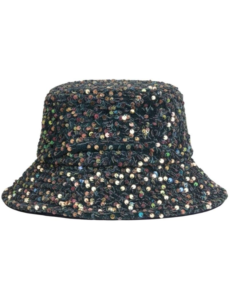 כובע באקט פסטיבלים נוצץ - אפור-כחול