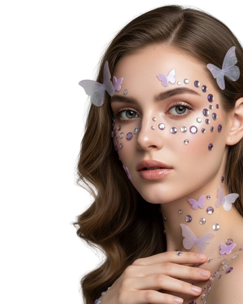 מדבקות פרפרים ונצנצים לפנים ולגוף