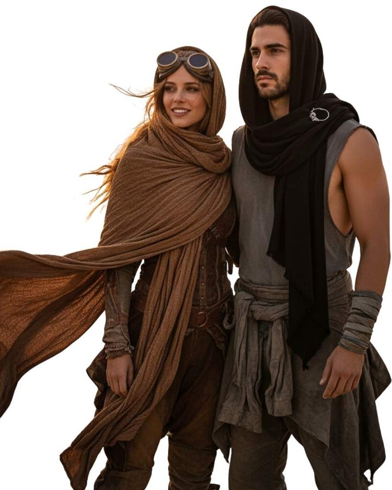 צעיף פסטיבלים מעוצב עם סיכה 🏜️