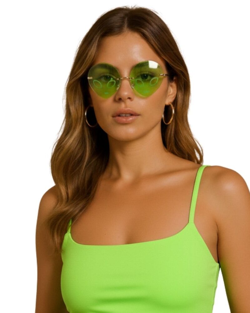 משקפי שמש חייזר שקופות ירוקות