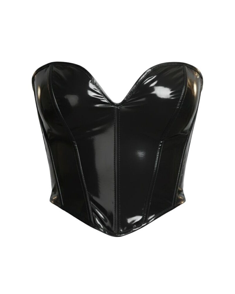 מחוך שחור ויניל מבריק לאישה – מראה מתוחכם ונועז ❤️✨מידה M