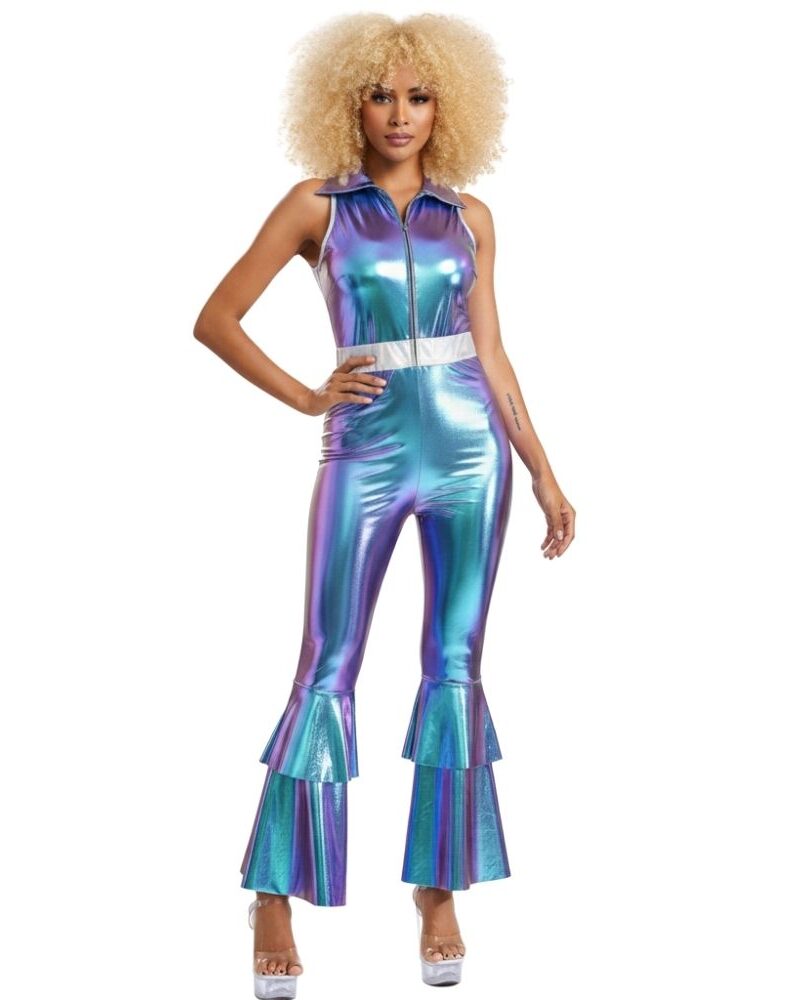 סרבל דיסקו מטאלי כחול : הולוגרפי 💙