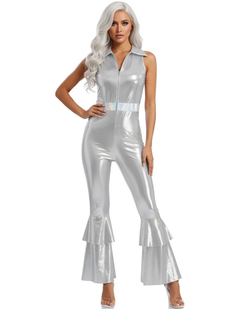 סרבל דיסקו כסף מטאלי 🌟✨