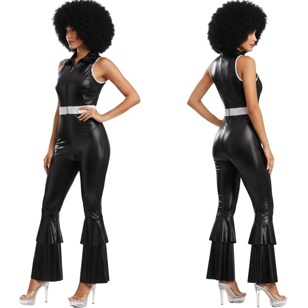  סרבל דיסקו מטאלי שחור 🖤